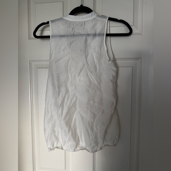 Cream Sheer Sleeveless Ruffle Top - Picture 2 of 4
